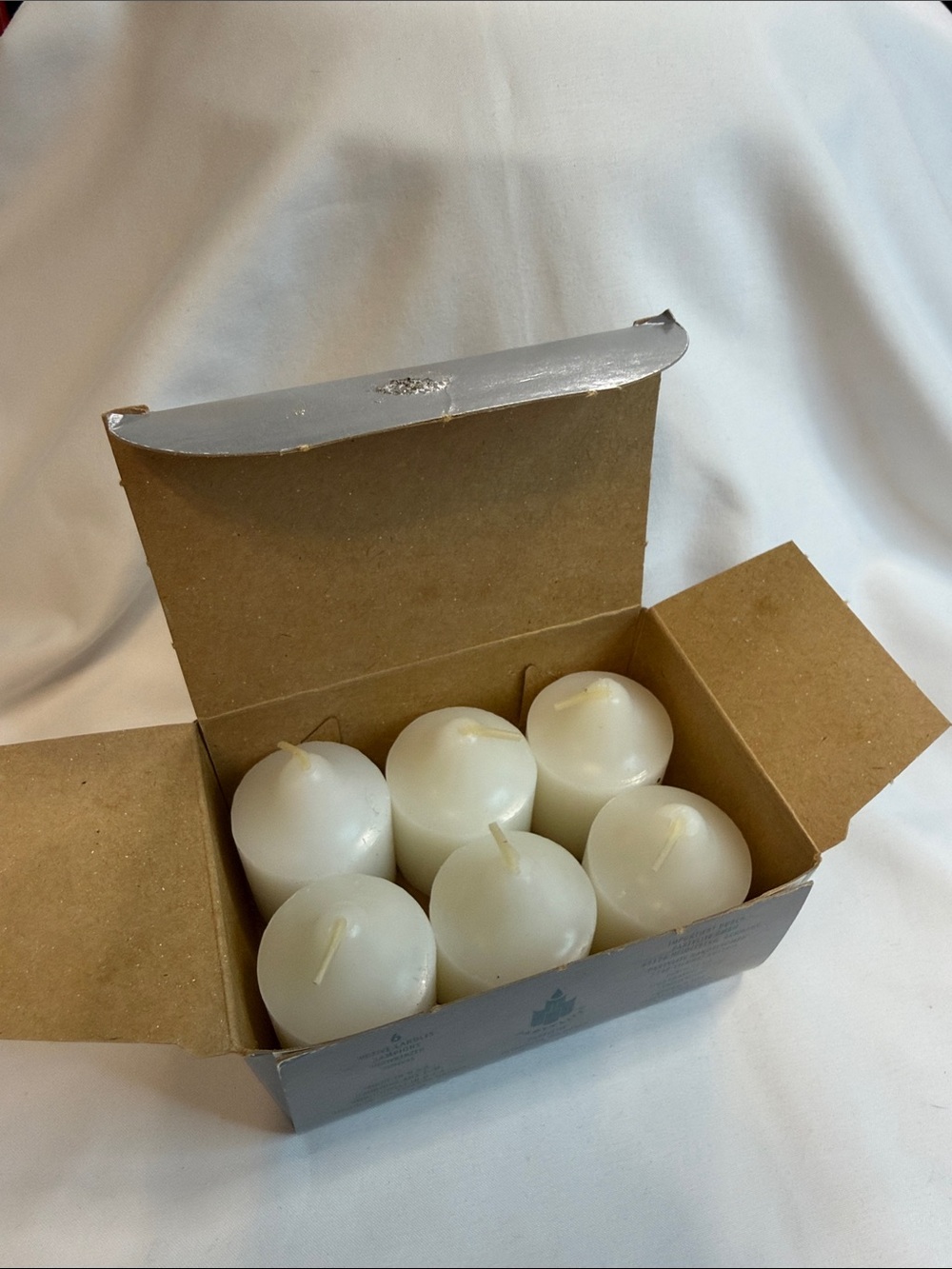 PartyLite White Round Votive Candle Set - Pack of 6